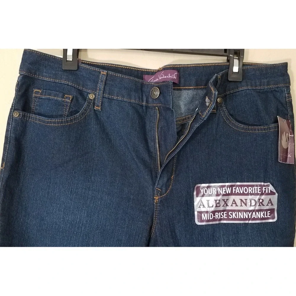 Gloria Vanderbilt Alexandria‎ Ankle Jeans Women 16 Modern Stretch Blue Pants NEW